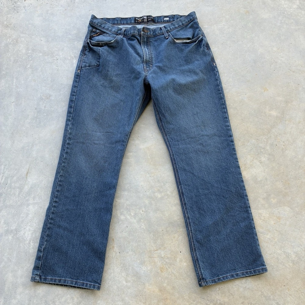 Ariat Rebar Jeans M4 Relaxed Boot Cut Western Work Denim Cowboy Men's Sz 40x32